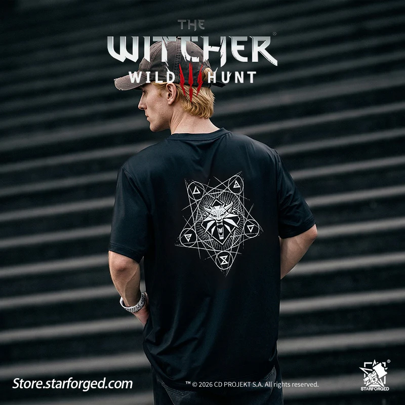 Starforged The Witcher 3: Wild Hunt Witcher3 Themed Signs Breathable lce Silk T-shirt Game Merchandise Officially Authorized - Image 12