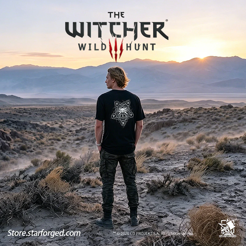 Starforged The Witcher 3: Wild Hunt Witcher3 Themed Signs Breathable lce Silk T-shirt Game Merchandise Officially Authorized - Image 14