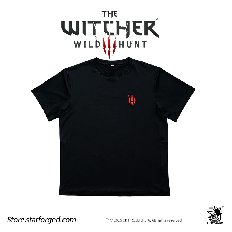 Starforged The Witcher 3: Wild Hunt Witcher3 Themed Signs Breathable lce Silk T-shirt Game Merchandise Officially Authorized - Image 2