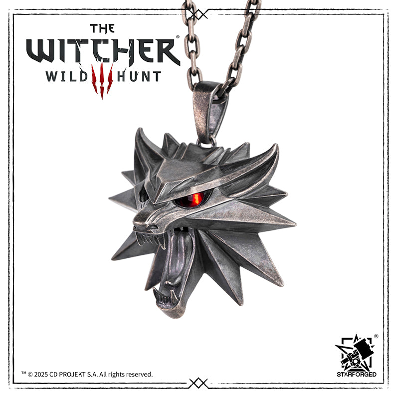 Starforged The Witcher 3: Wild Hunt The Witcher Wolf School Medallion Silver Pendant Game Merchandise Officially Authorized - Image 8