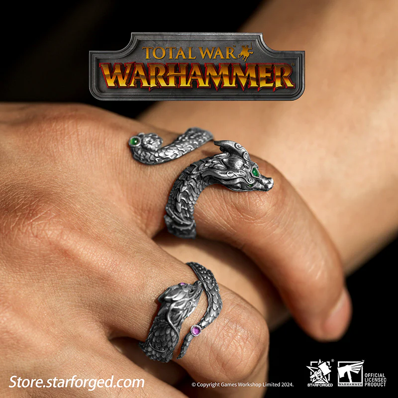 Starforged Total War Warhammer III Dragons of Cathay Zhao Ming & Miao Ying Dragon Ring Game Peripherals Set
