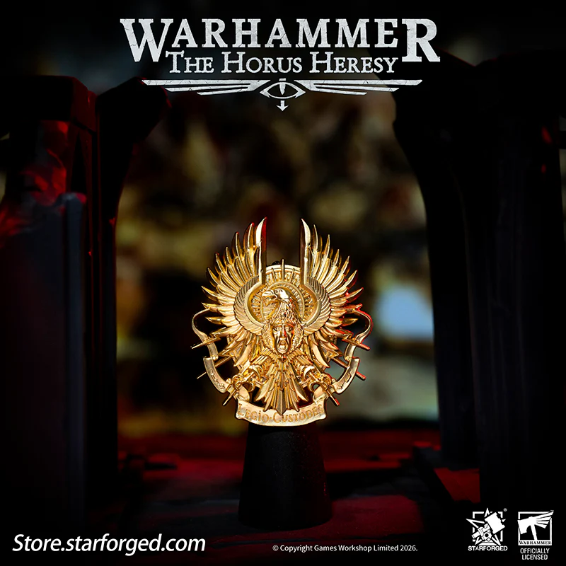 Starforged Warhammer 30K Legio Custodes Guilded Armourial Pin Badge Men's Fashion Jewelry - Image 3