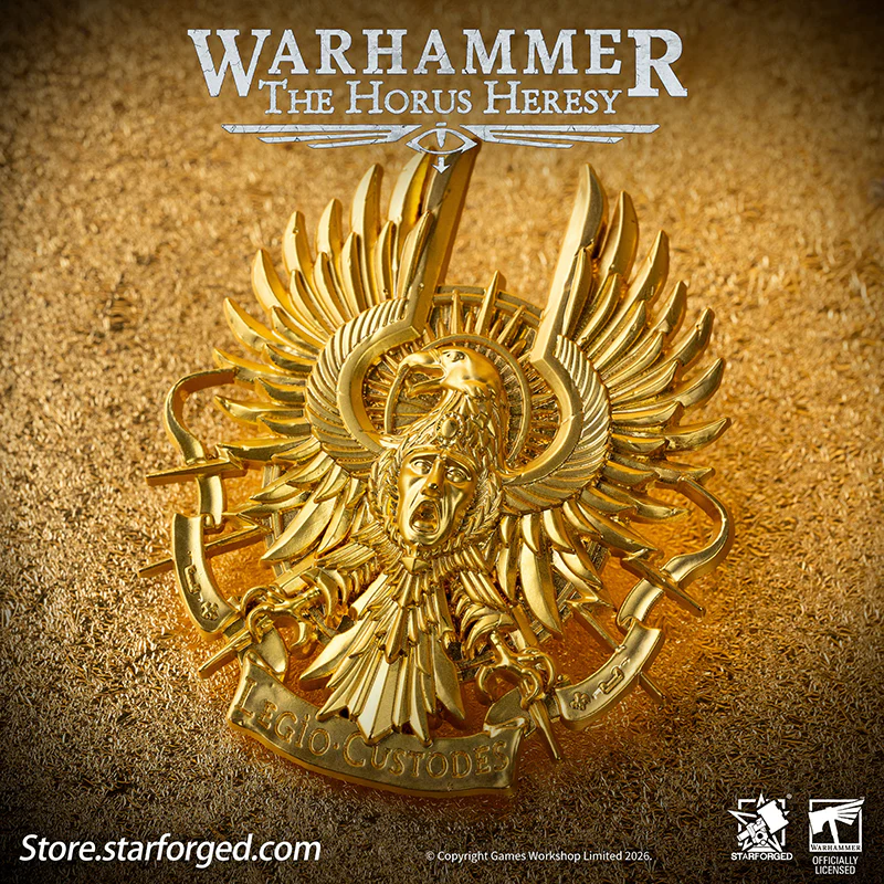 Starforged Warhammer 30K Legio Custodes Guilded Armourial Pin Badge Men's Fashion Jewelry - Image 8
