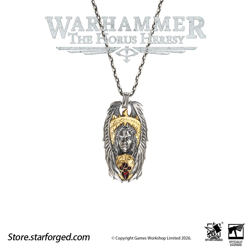Starforged Warhammer 30K The Horus Heresy Blood Angels Sanguinius Commemorative Pendant Silver Necklace Men's Fashion Jewelry - Image 10