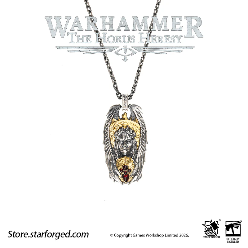 Starforged Warhammer 30K The Horus Heresy Blood Angels Sanguinius Commemorative Pendant Silver Necklace Men's Fashion Jewelry - Image 11