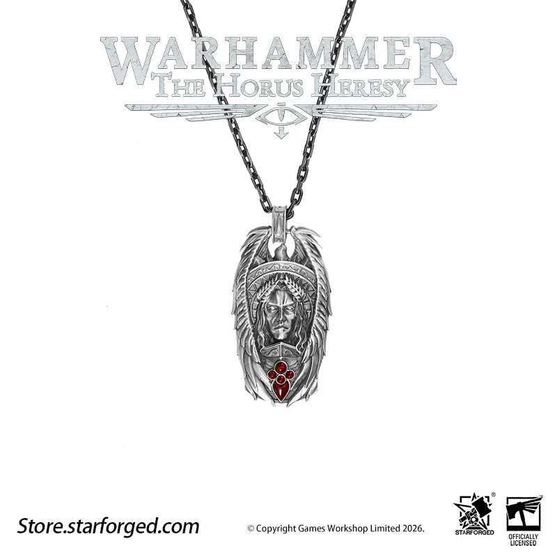 Starforged Warhammer 30K The Horus Heresy Blood Angels Sanguinius Commemorative Pendant Silver Necklace Men's Fashion Jewelry - Image 12