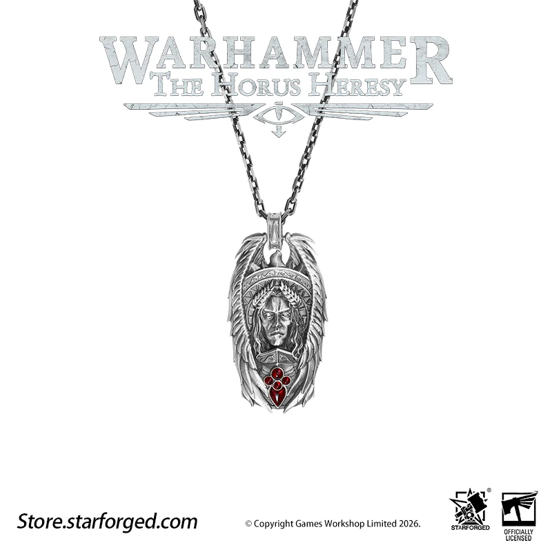 Starforged Warhammer 30K The Horus Heresy Blood Angels Sanguinius Commemorative Pendant Silver Necklace Men's Fashion Jewelry - Image 13