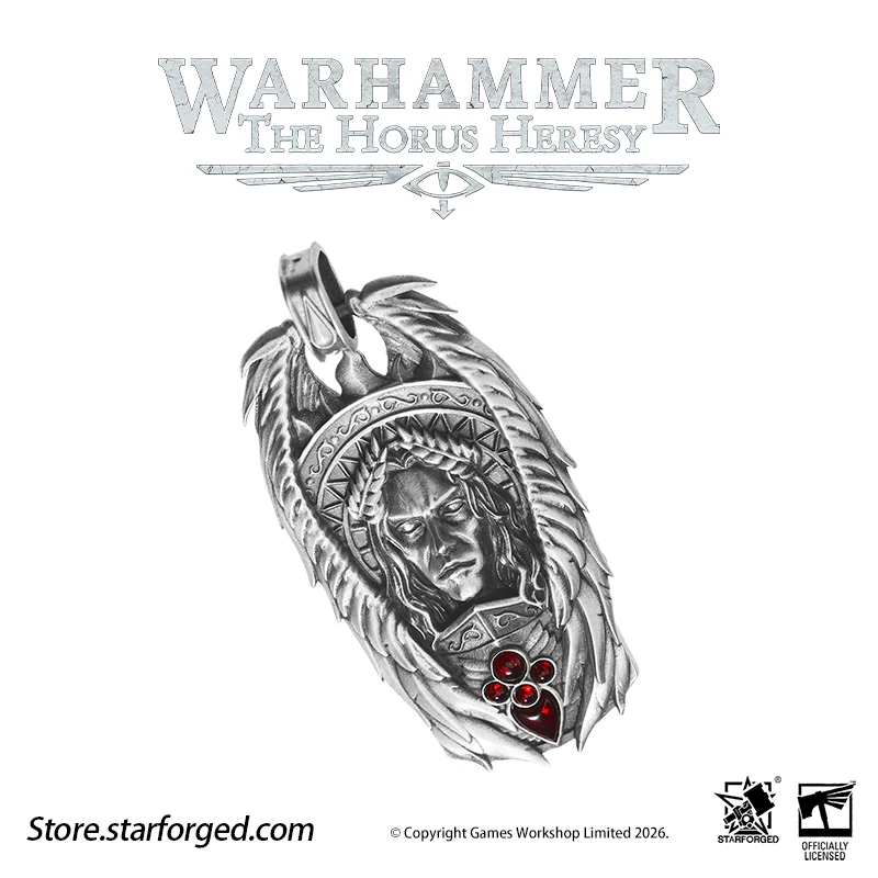Starforged Warhammer 30K The Horus Heresy Blood Angels Sanguinius Commemorative Pendant Silver Necklace Men's Fashion Jewelry - Image 15