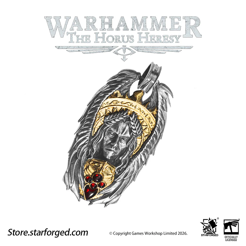 Starforged Warhammer 30K The Horus Heresy Blood Angels Sanguinius Commemorative Pendant Silver Necklace Men's Fashion Jewelry - Image 16