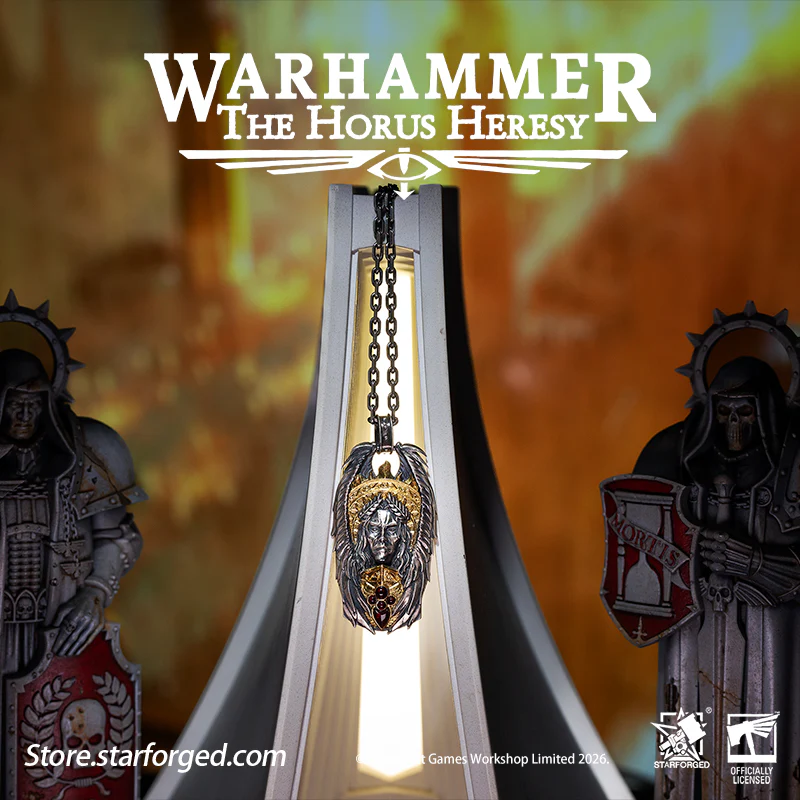 Starforged Warhammer 30K The Horus Heresy Blood Angels Sanguinius Commemorative Pendant Silver Necklace Men's Fashion Jewelry - Image 3