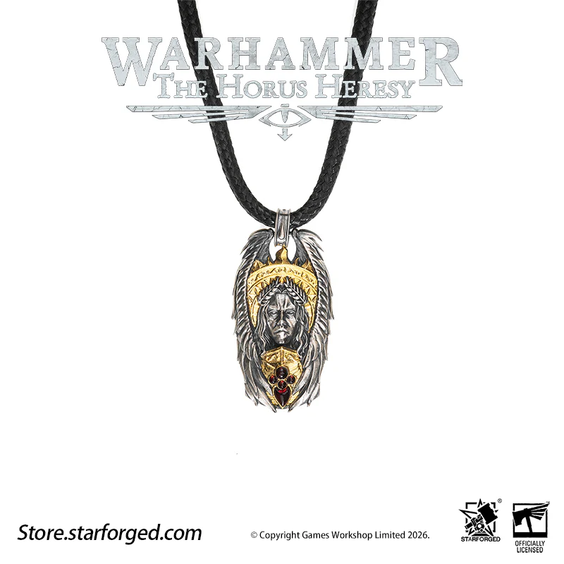 Starforged Warhammer 30K The Horus Heresy Blood Angels Sanguinius Commemorative Pendant Silver Necklace Men's Fashion Jewelry - Image 9