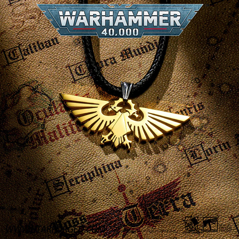 Starforged Warhammer 40000 Imperial Aquila WH40 Men's Stainless Steel Necklace Gold Plated Pendant - Image 3