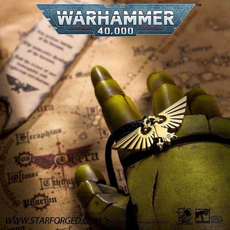 Starforged Warhammer 40000 Imperial Aquila WH40 Men's Stainless Steel Necklace Gold Plated Pendant - Image 4