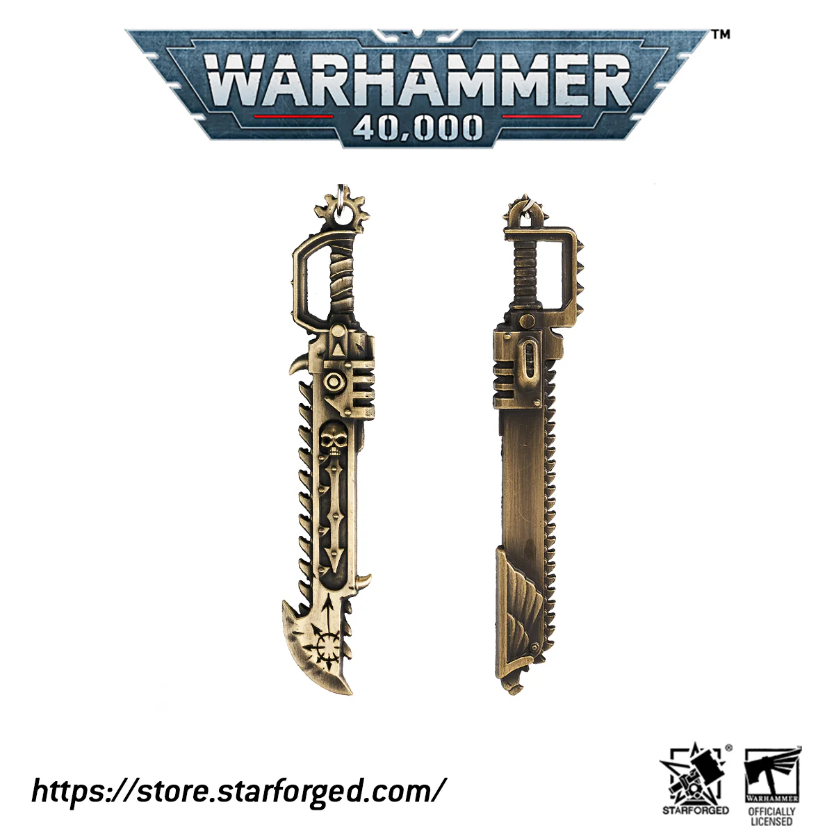 Starforged Warhammer 40000 Master Crafted & Chaos Spacemarine Chainsword 40K Keychain - Image 4