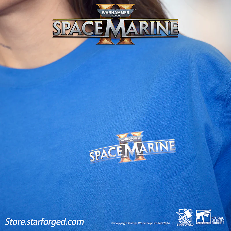 Starforged Warhammer 40000 Space Marines 2 Themed  Men's  & Women Short Sleeve Blue Tshirt  Other - Image 7