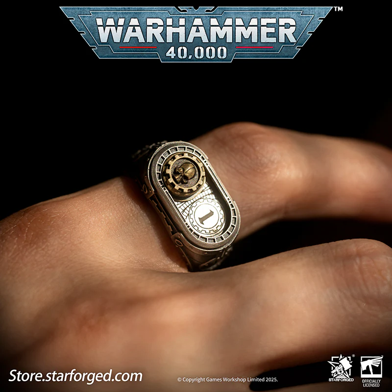 Starforged Warhammer 40K Adeptus Mechanicus Cipher of the Machine God Ring Men's Jewelry Accessories - Image 14
