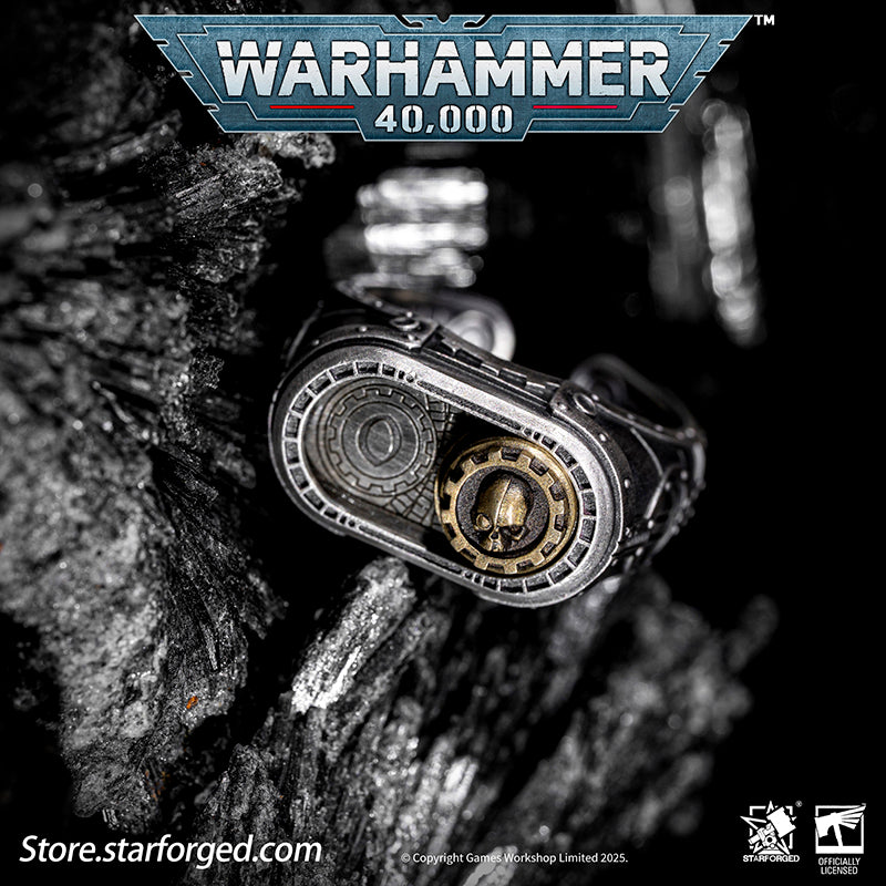 Starforged Warhammer 40K Adeptus Mechanicus Cipher of the Machine God Ring Men's Jewelry Accessories - Image 2