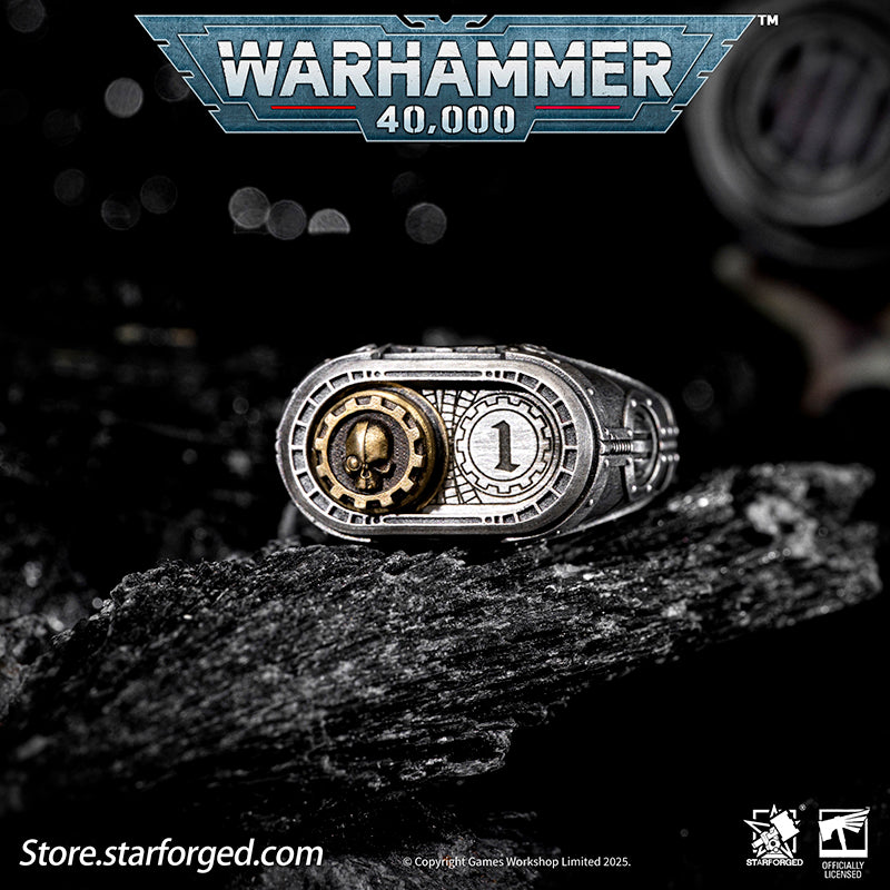 Starforged Warhammer 40K Adeptus Mechanicus Cipher of the Machine God Ring Men's Jewelry Accessories - Image 3
