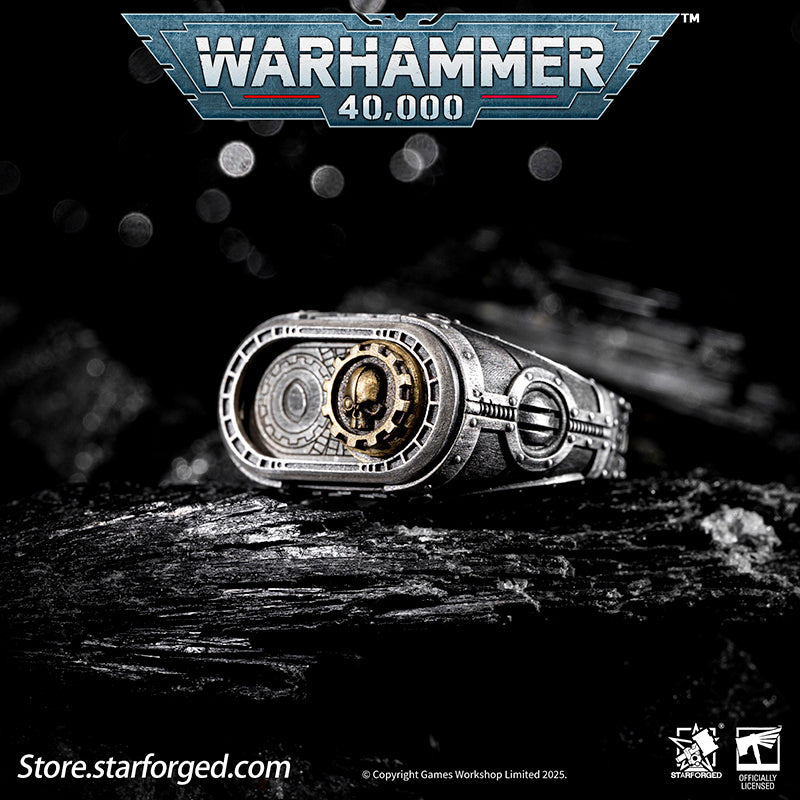 Starforged Warhammer 40K Adeptus Mechanicus Cipher of the Machine God Ring Men's Jewelry Accessories - Image 4