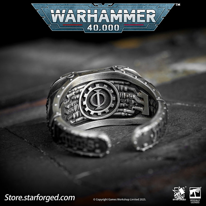 Starforged Warhammer 40K Adeptus Mechanicus Cipher of the Machine God Ring Men's Jewelry Accessories - Image 5