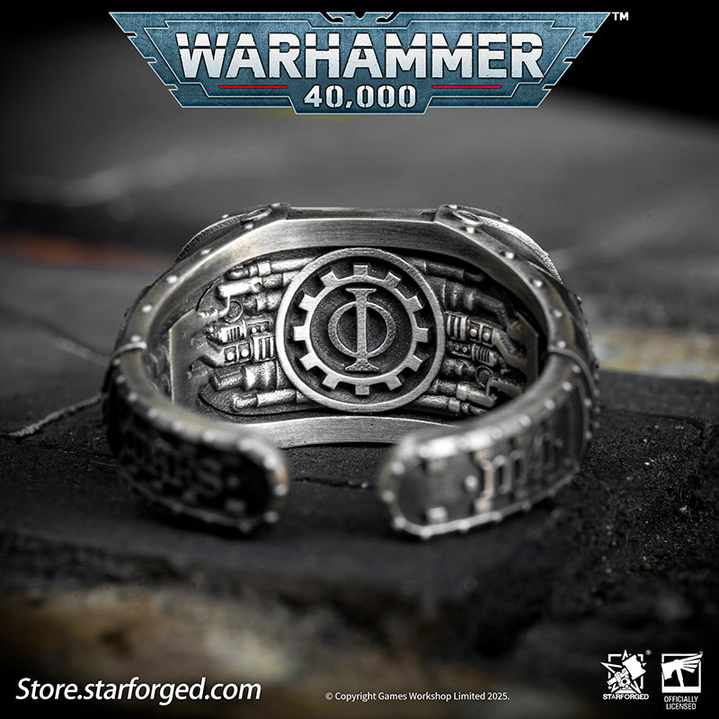 Starforged Warhammer 40K Adeptus Mechanicus Cipher of the Machine God Ring Men's Jewelry Accessories - Image 6