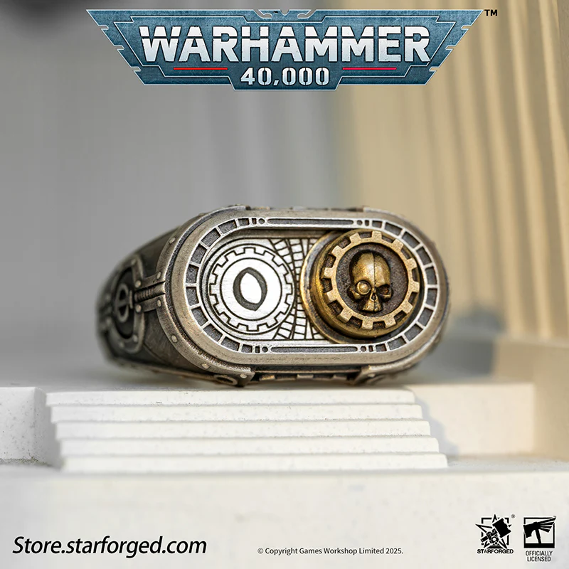 Starforged Warhammer 40K Adeptus Mechanicus Cipher of the Machine God Ring Men's Jewelry Accessories - Image 9