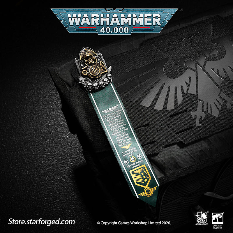 Starforged Warhammer 40K Astra Militarum Scroll Seal (Armageddon “Old One Eye” Honor Badge) Men's Fashion Accessories - Image 3