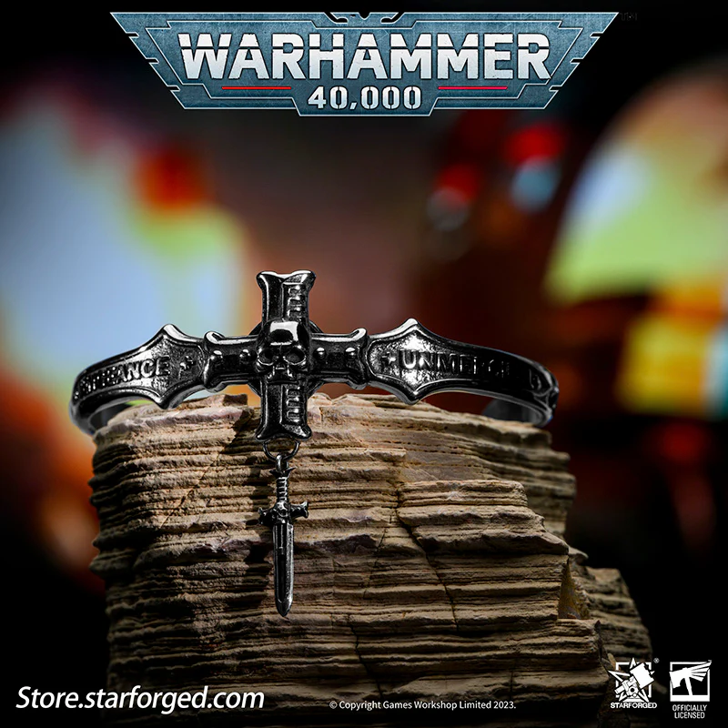 Starforged Warhammer 40K Black Templars Emperor's Champion Bracelet Men's Vintage Fashion Trends Wristband Other - Image 5