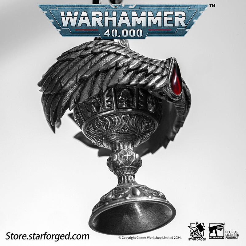 Starforged Warhammer 40K Blood Angel Red Grail Sanguinius Pendant Men's Silver Necklace Jewelry Peripherals - Image 10