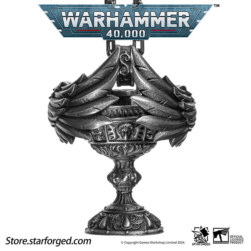 Starforged Warhammer 40K Blood Angel Red Grail Sanguinius Pendant Men's Silver Necklace Jewelry Peripherals - Image 11