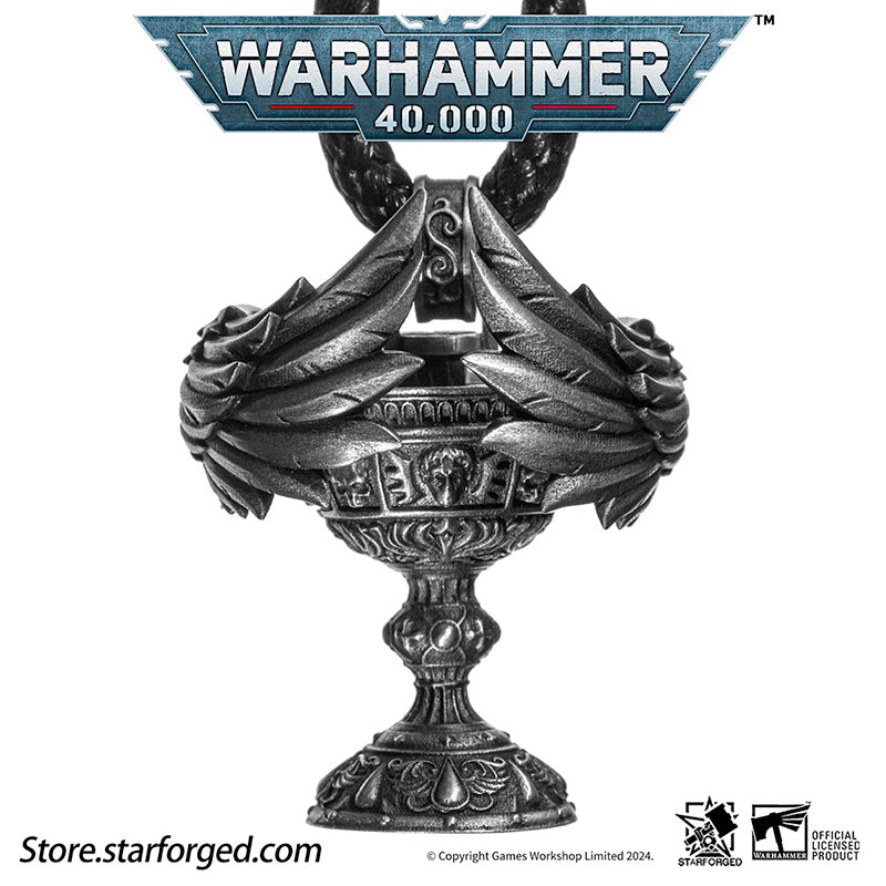 Starforged Warhammer 40K Blood Angel Red Grail Sanguinius Pendant Men's Silver Necklace Jewelry Peripherals - Image 12