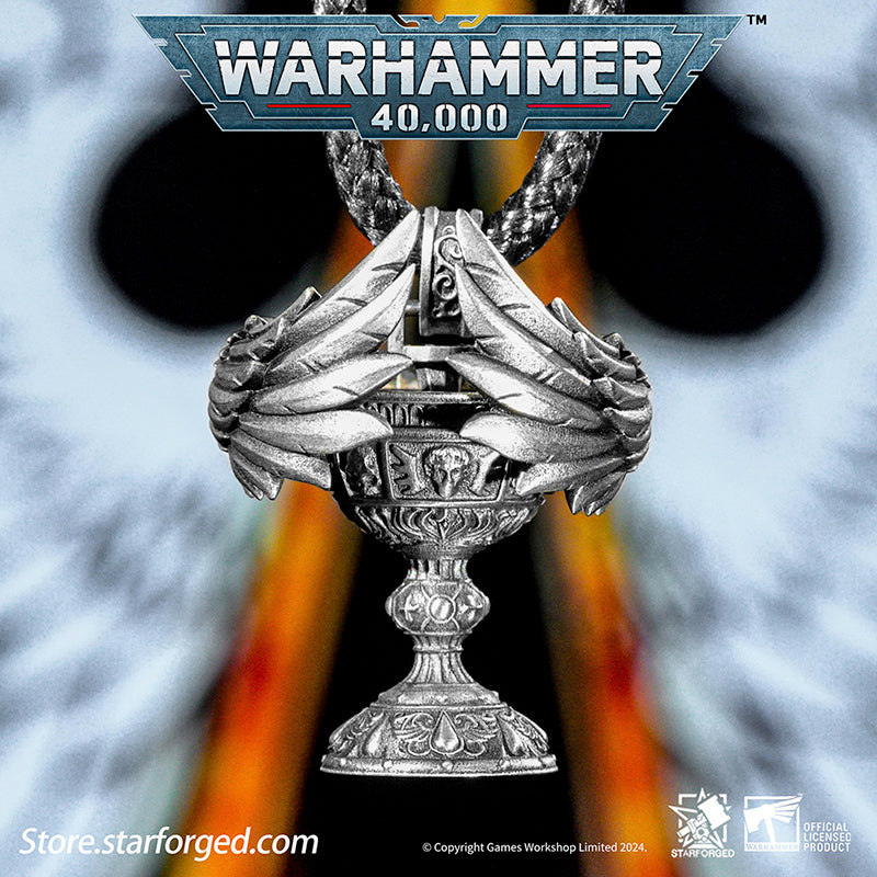 Starforged Warhammer 40K Blood Angel Red Grail Sanguinius Pendant Men's Silver Necklace Jewelry Peripherals - Image 2
