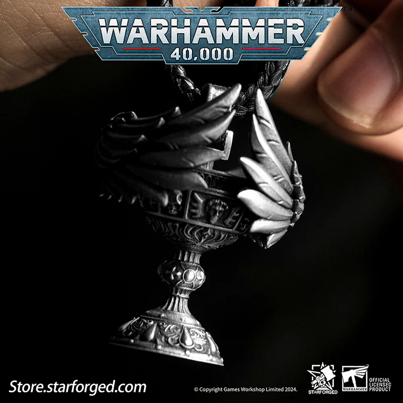 Starforged Warhammer 40K Blood Angel Red Grail Sanguinius Pendant Men's Silver Necklace Jewelry Peripherals - Image 4