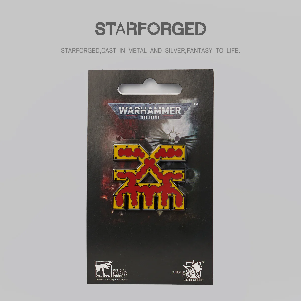 Starforged Warhammer 40K Chaos Sigil of Ruinous Powers Nurgle Khorne Tzeentch Slaanesh Brooch Pin Badge - Image 2