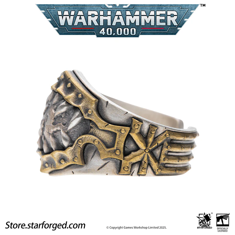 Starforged Warhammer 40K Chaos Space Marines World Eaters Berzerkers'Sigil Ring Silver Ring Men's Jewelry Accessories - Image 12