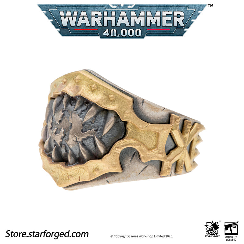 Starforged Warhammer 40K Chaos Space Marines World Eaters Berzerkers'Sigil Ring Silver Ring Men's Jewelry Accessories - Image 13