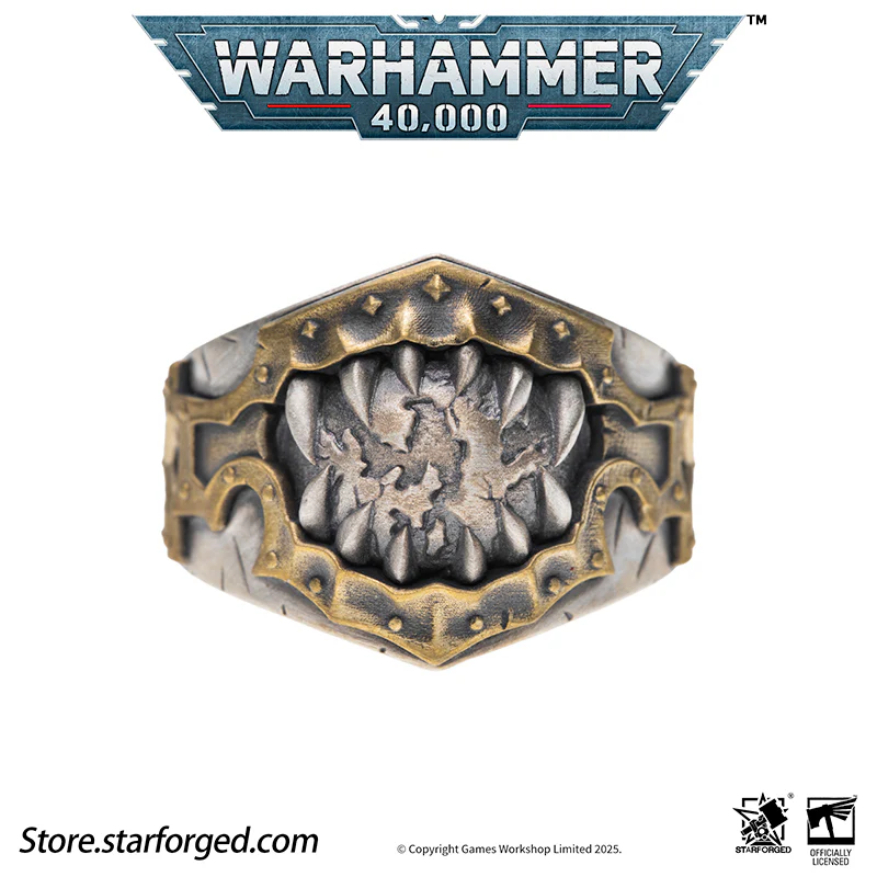 Starforged Warhammer 40K Chaos Space Marines World Eaters Berzerkers'Sigil Ring Silver Ring Men's Jewelry Accessories - Image 14