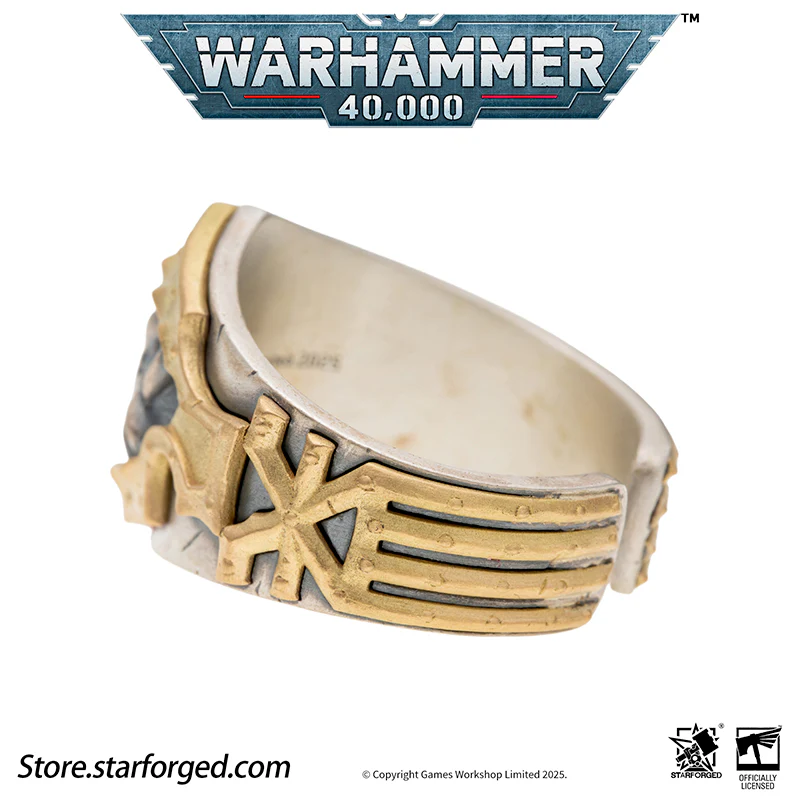 Starforged Warhammer 40K Chaos Space Marines World Eaters Berzerkers'Sigil Ring Silver Ring Men's Jewelry Accessories - Image 17