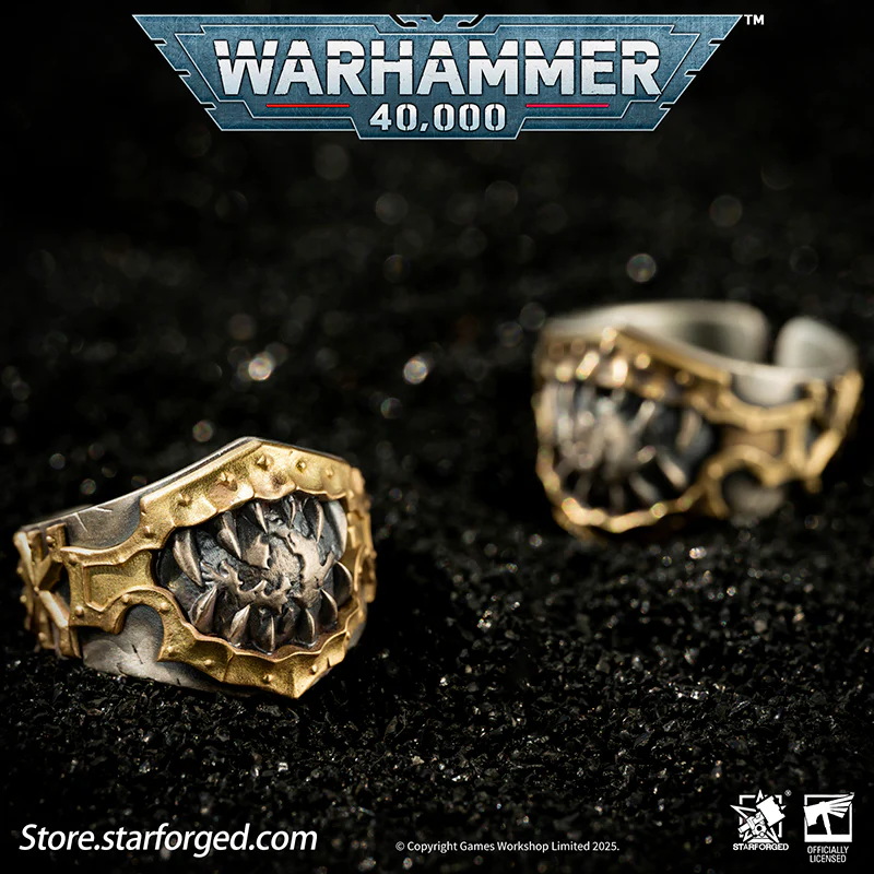 Starforged Warhammer 40K Chaos Space Marines World Eaters Berzerkers'Sigil Ring Silver Ring Men's Jewelry Accessories - Image 2
