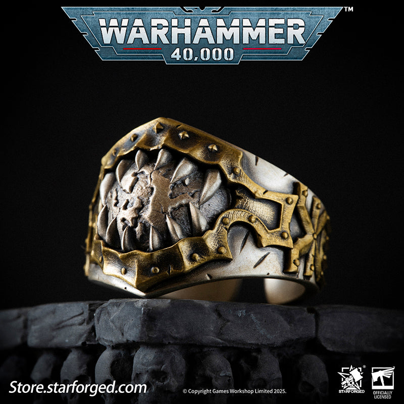 Starforged Warhammer 40K Chaos Space Marines World Eaters Berzerkers'Sigil Ring Silver Ring Men's Jewelry Accessories - Image 3