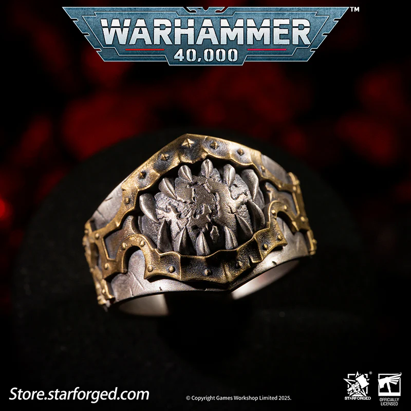Starforged Warhammer 40K Chaos Space Marines World Eaters Berzerkers'Sigil Ring Silver Ring Men's Jewelry Accessories - Image 5