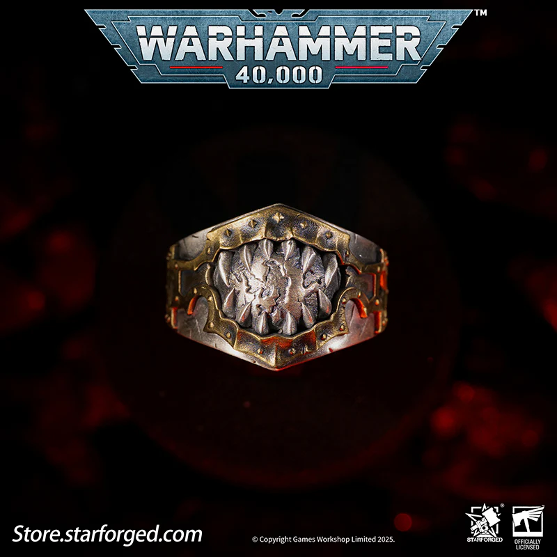 Starforged Warhammer 40K Chaos Space Marines World Eaters Berzerkers'Sigil Ring Silver Ring Men's Jewelry Accessories - Image 6