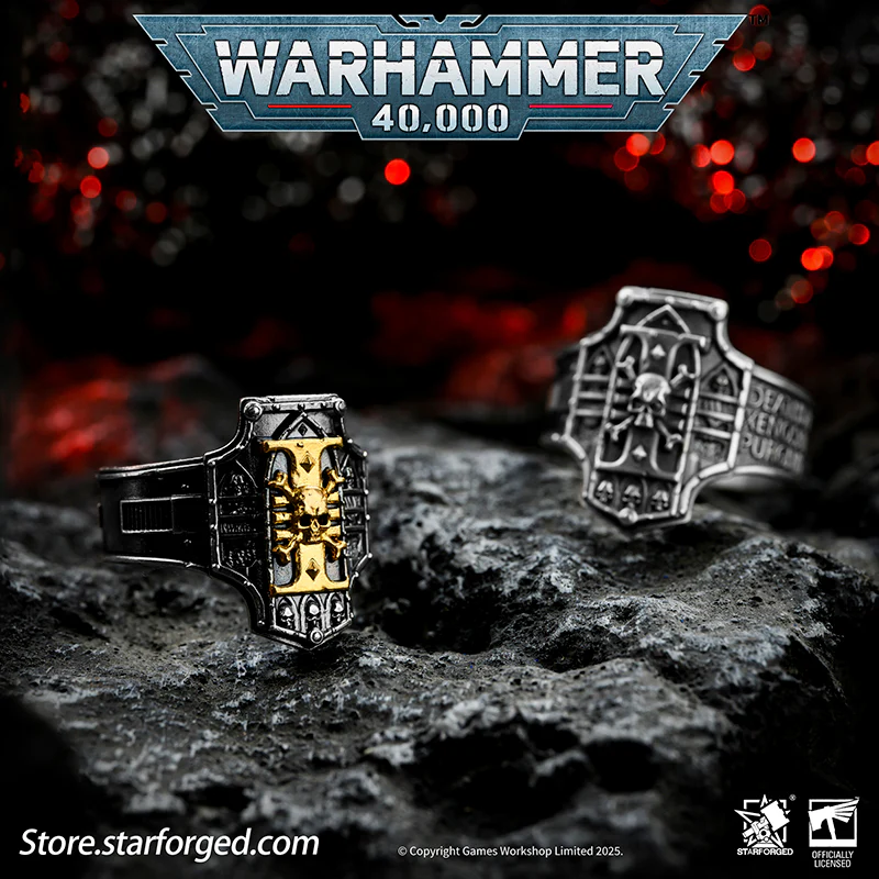 Starforged Warhammer 40K Creed of Ordo Xenos Deathwatch Silver Ring Accessories Jewelry