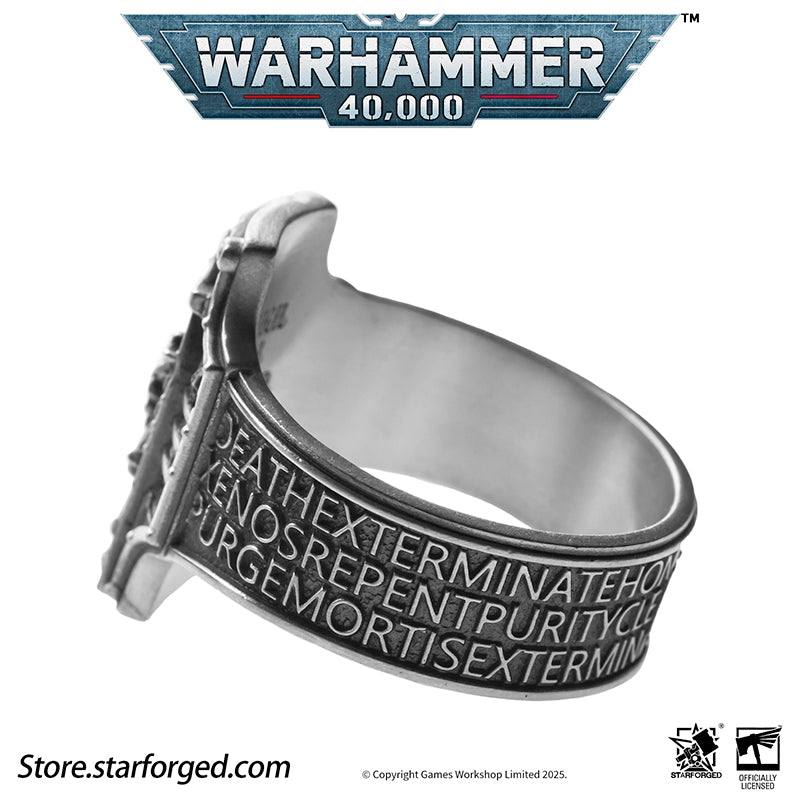 Starforged Warhammer 40K Creed of Ordo Xenos Deathwatch Silver Ring Accessories Jewelry - Image 11