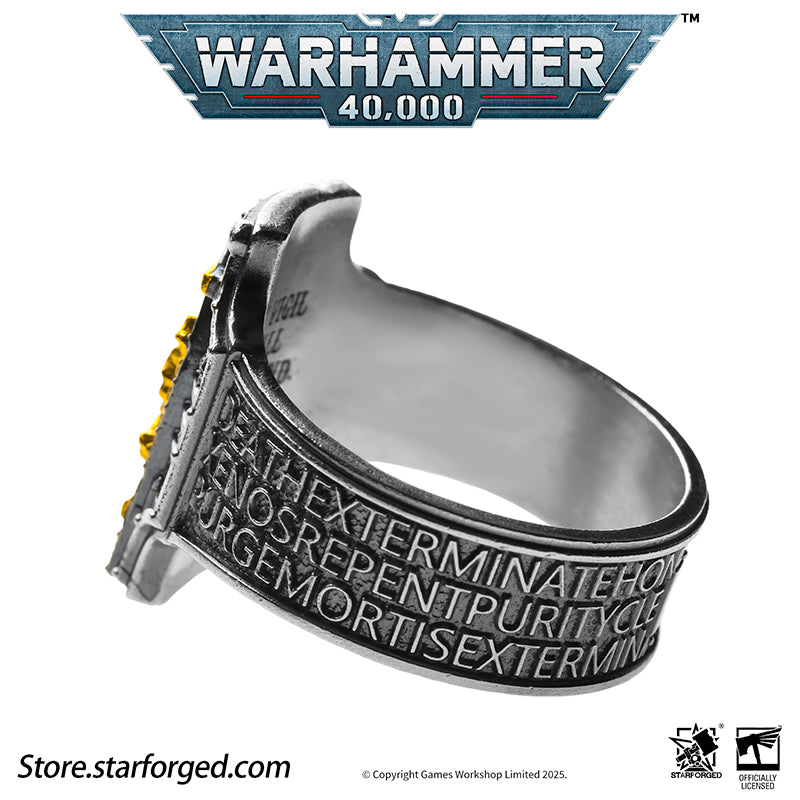 Starforged Warhammer 40K Creed of Ordo Xenos Deathwatch Silver Ring Accessories Jewelry - Image 12