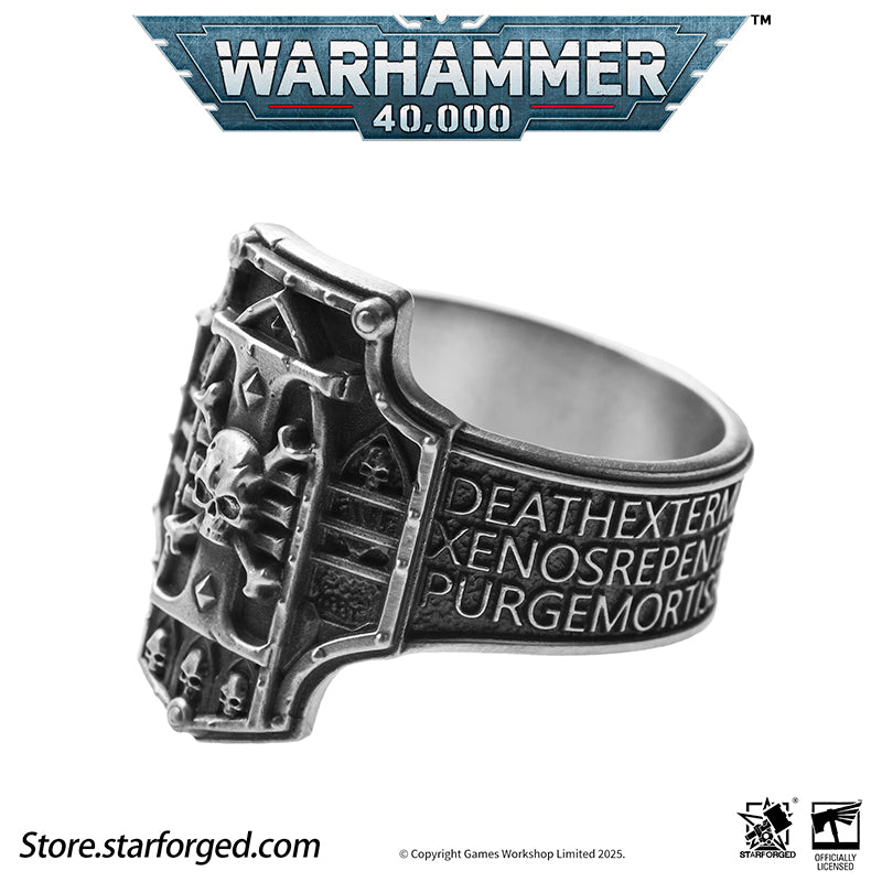 Starforged Warhammer 40K Creed of Ordo Xenos Deathwatch Silver Ring Accessories Jewelry - Image 13