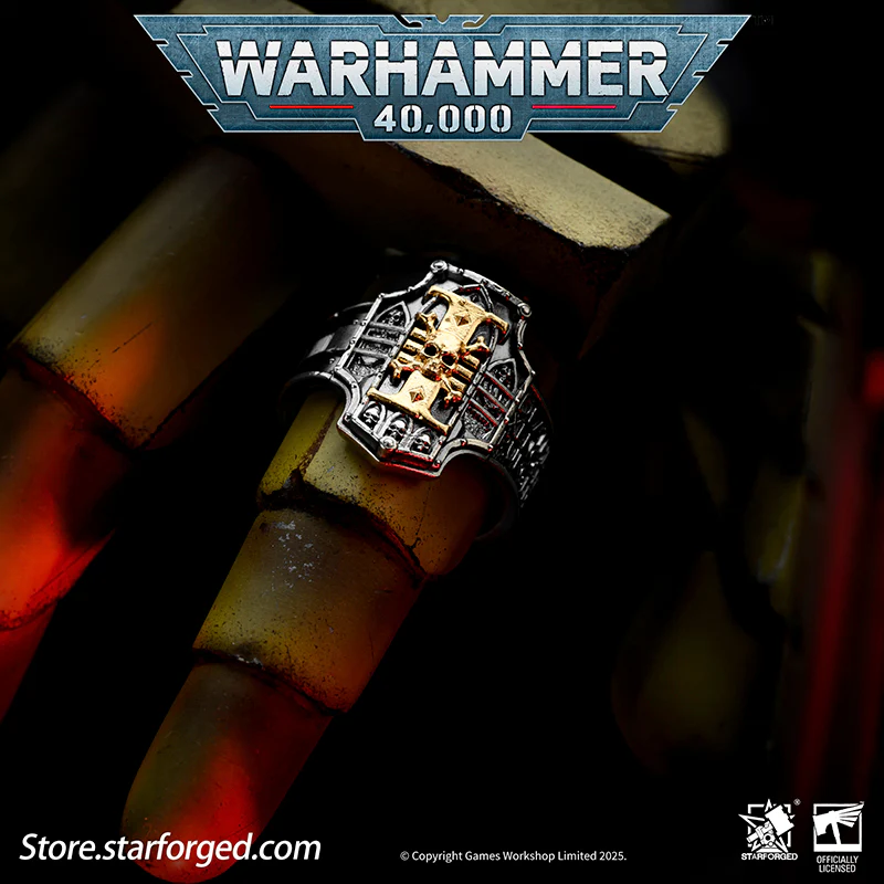 Starforged Warhammer 40K Creed of Ordo Xenos Deathwatch Silver Ring Accessories Jewelry - Image 2