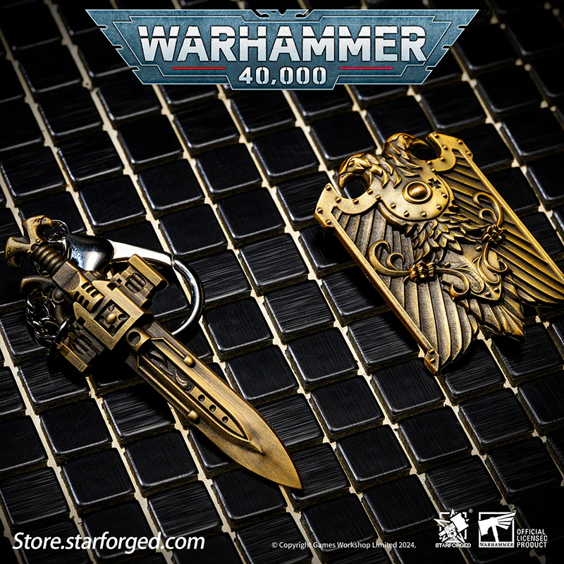 Starforged Warhammer 40K Custodes Sword & Shield Emperor of Mankind Adeptus Custode Men's Accessories Keychain Brooch - Image 6