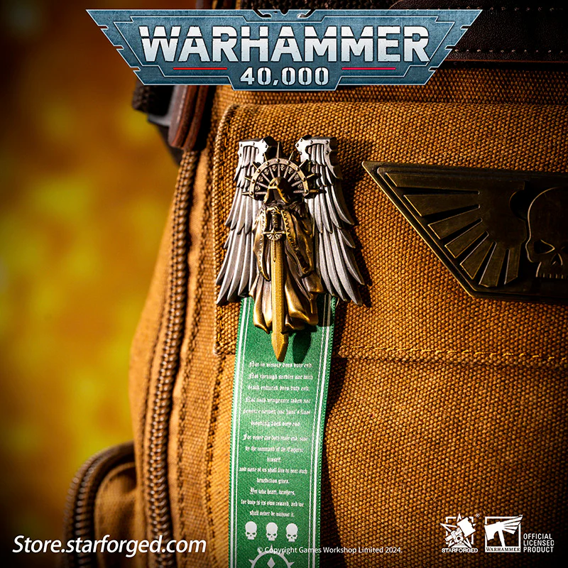 Starforged Warhammer 40K Dark Angels Seal of Duty Emble of Inner Circle Brooch - Image 9