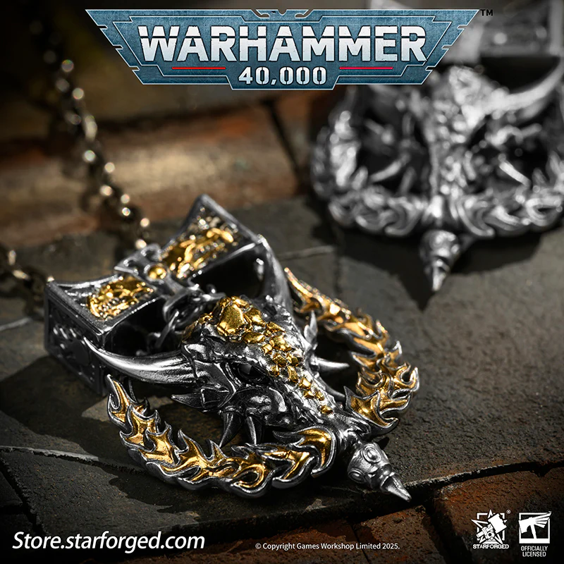 Starforged Warhammer 40K Dawnbringer Salamanders Necklace Pendant Men's Jewelry Birthday Gift - Image 2